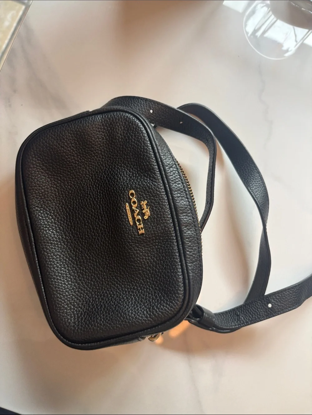 Coach compact pebbled